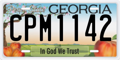 GA license plate CPM1142