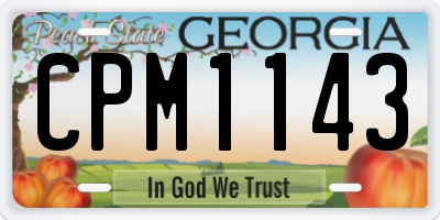 GA license plate CPM1143
