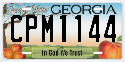 GA license plate CPM1144