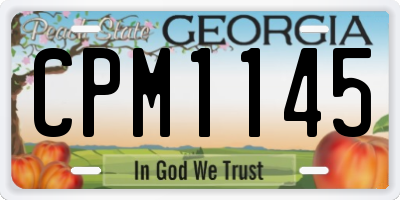 GA license plate CPM1145