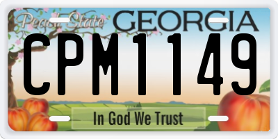 GA license plate CPM1149