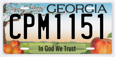 GA license plate CPM1151