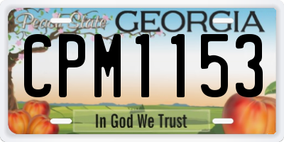GA license plate CPM1153