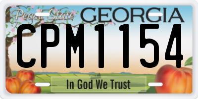 GA license plate CPM1154