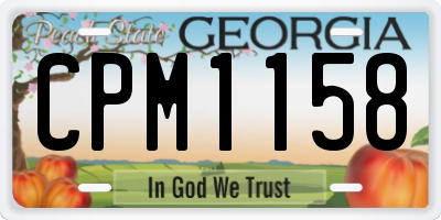 GA license plate CPM1158