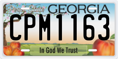 GA license plate CPM1163
