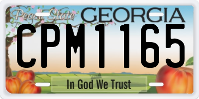 GA license plate CPM1165