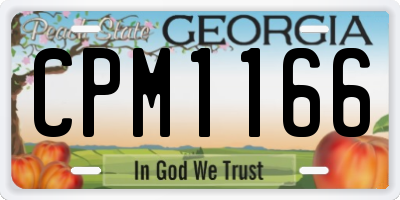 GA license plate CPM1166