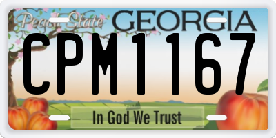 GA license plate CPM1167