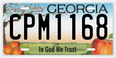 GA license plate CPM1168