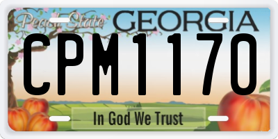 GA license plate CPM1170