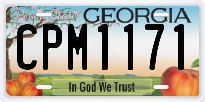 GA license plate CPM1171