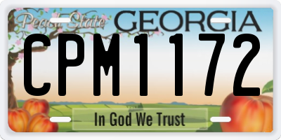 GA license plate CPM1172
