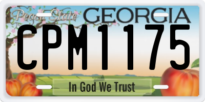 GA license plate CPM1175