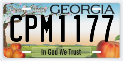 GA license plate CPM1177