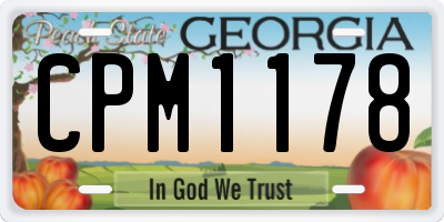 GA license plate CPM1178