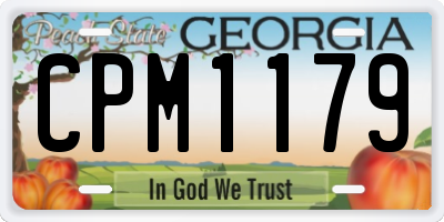 GA license plate CPM1179