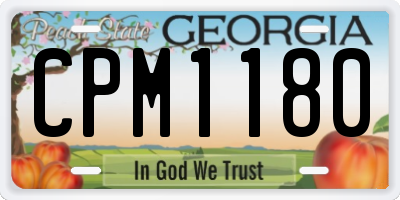 GA license plate CPM1180