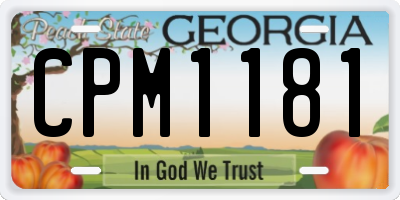 GA license plate CPM1181