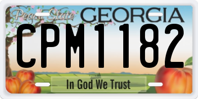GA license plate CPM1182