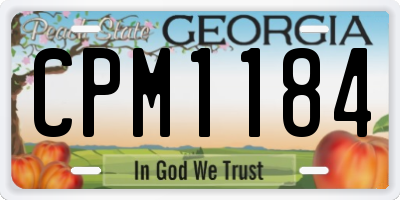 GA license plate CPM1184