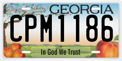 GA license plate CPM1186
