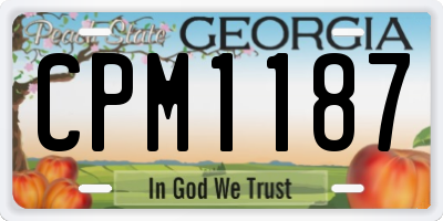 GA license plate CPM1187