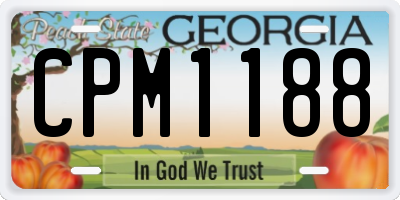 GA license plate CPM1188