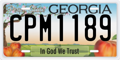 GA license plate CPM1189
