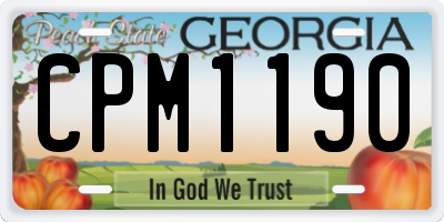 GA license plate CPM1190