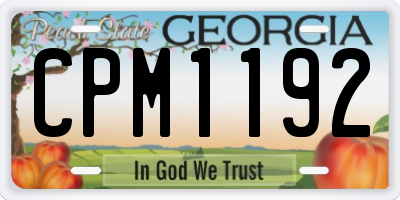 GA license plate CPM1192