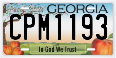 GA license plate CPM1193