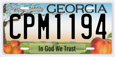 GA license plate CPM1194