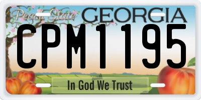 GA license plate CPM1195
