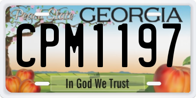 GA license plate CPM1197