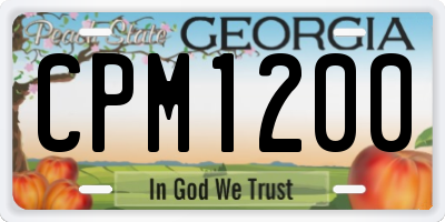 GA license plate CPM1200