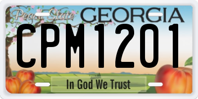 GA license plate CPM1201