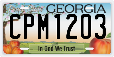 GA license plate CPM1203