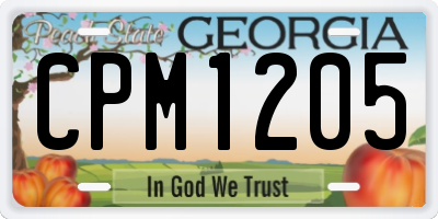 GA license plate CPM1205