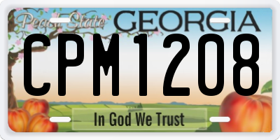 GA license plate CPM1208