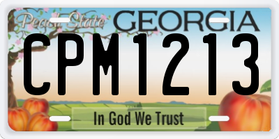 GA license plate CPM1213