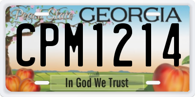 GA license plate CPM1214