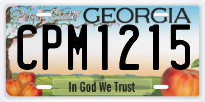 GA license plate CPM1215