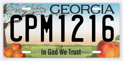 GA license plate CPM1216