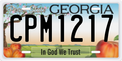 GA license plate CPM1217