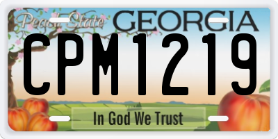 GA license plate CPM1219