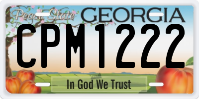 GA license plate CPM1222