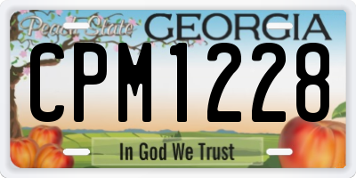 GA license plate CPM1228