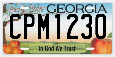 GA license plate CPM1230