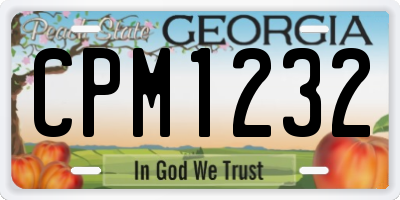 GA license plate CPM1232